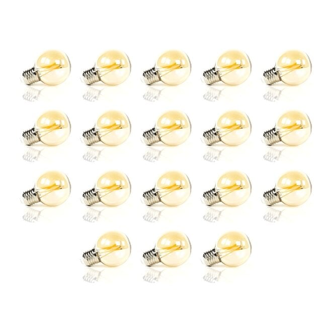 18x Lichtbron LED [G60] filament bol Ø6cm - amber glas