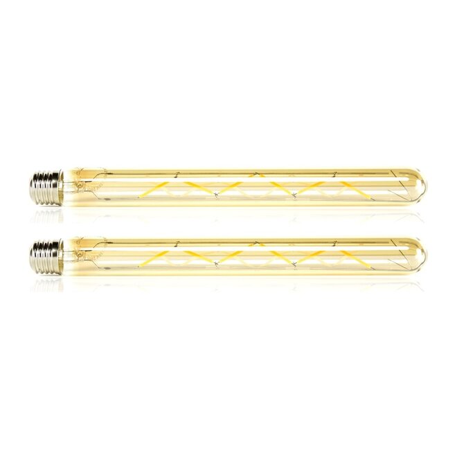 2x Lichtbron LED [T32] filament buis 30cm - amber glas