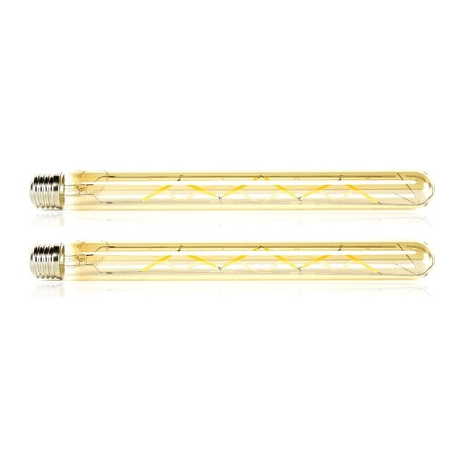 2x Lichtbron LED [T32] filament buis 30cm - amber glas