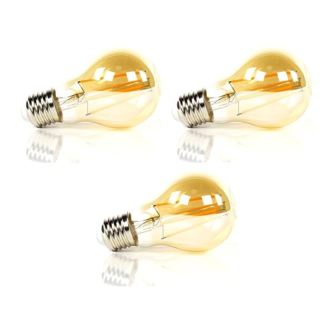 3x Lichtbron LED [A60] filament peer - amber glas