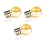 3x Lichtbron LED [G45] filament bol Ø4,5cm - amber glas