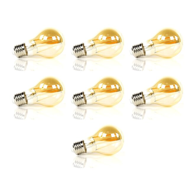 7x Lichtbron LED [A60] filament peer - amber glas