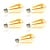 5x Lichtbron LED [ST64] filament druppel - amber glas