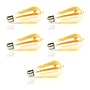 5x Lichtbron LED [ST64] filament druppel - amber glas