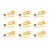 9x Lichtbron LED [ST64] filament druppel - amber glas