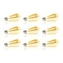 9x Lichtbron LED [ST64] filament druppel - amber glas