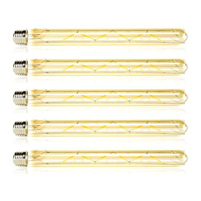 5x Lichtbron LED [T32] filament buis 30cm - amber glas