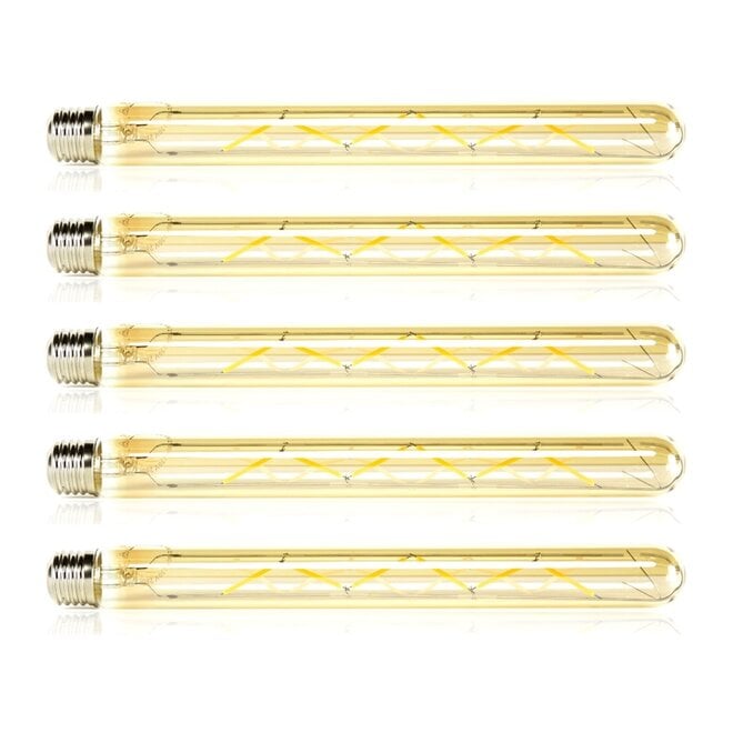 5x Lichtbron LED [T32] filament buis 30cm - amber glas