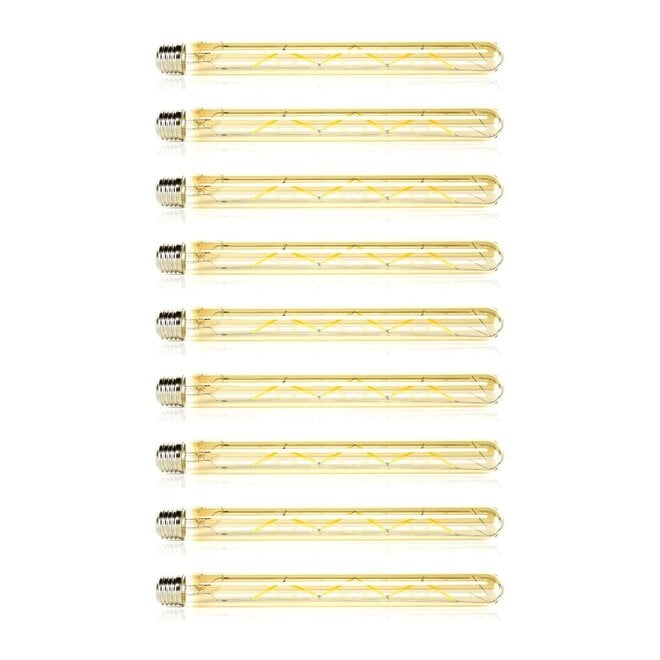 9x Lichtbron LED [T32] filament buis 30cm - amber glas