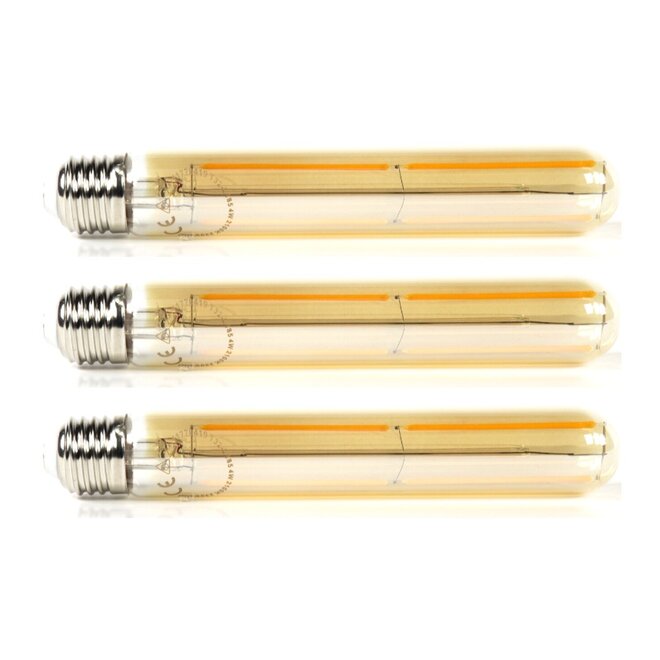 3x Lichtbron LED [T32] filament buis 18,5cm - amber glas