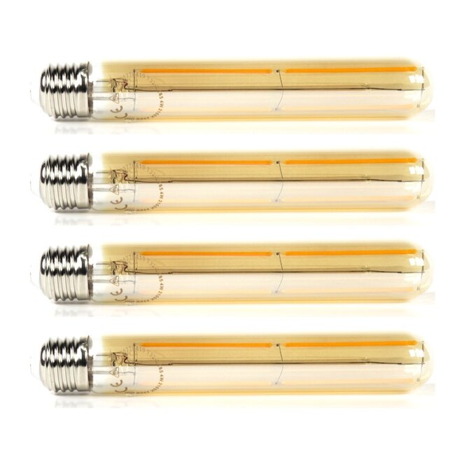 4x Lichtbron LED [T32] filament buis 18,5cm - amber glas