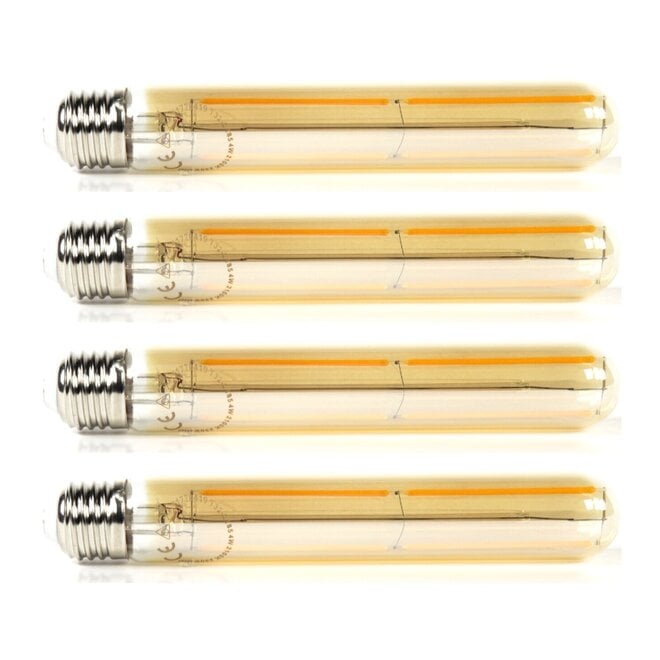 4x Lichtbron LED [T32] filament buis 18,5cm - amber glas