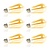 6x Lichtbron LED [ST64] filament druppel - amber glas