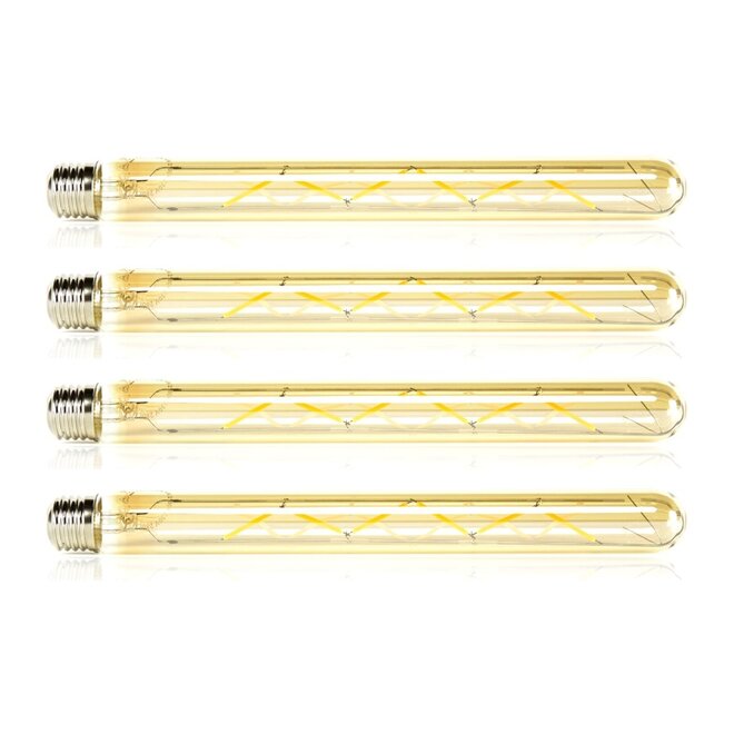 4x Lichtbron LED [T32] filament buis 30cm - amber glas