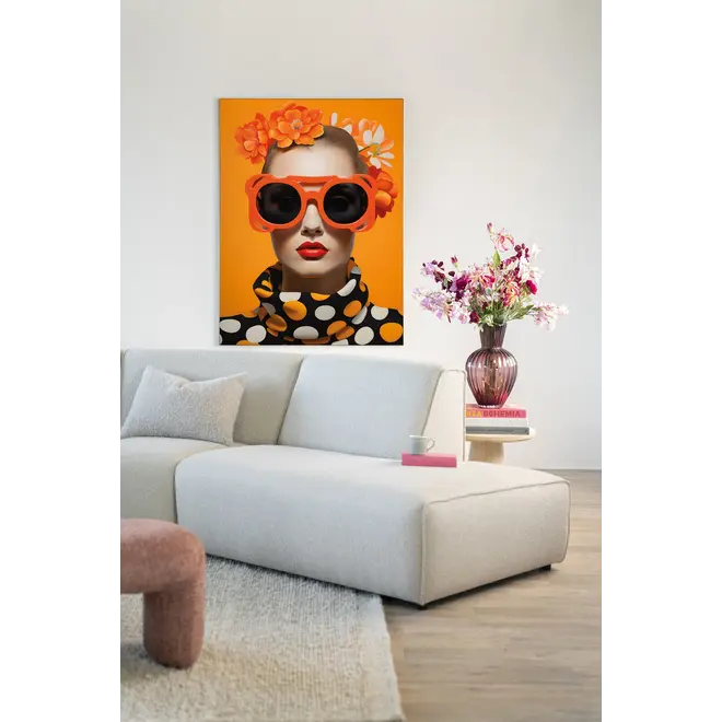 Urban Cotton Wandkleed Orange Flower
