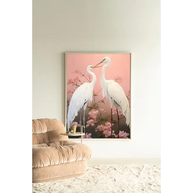 Urban Cotton Wandkleed Pink Love Birds