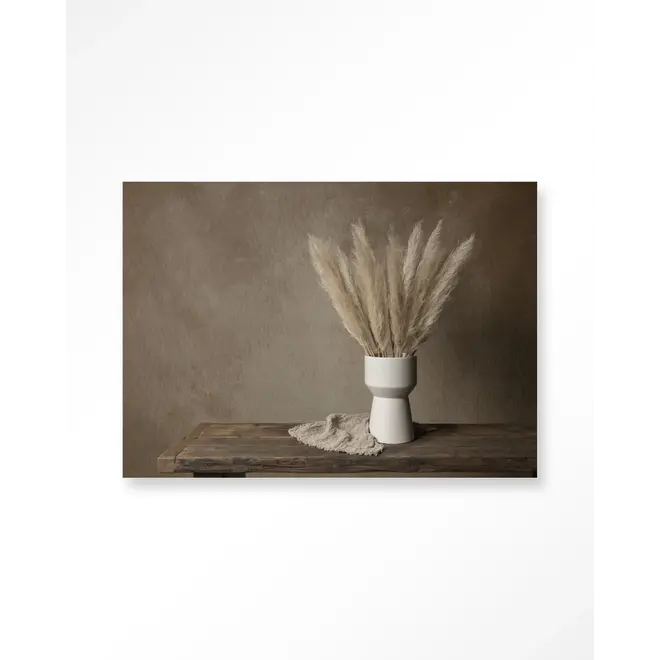 Urban Cotton Wandkleed Natural Pampas Plumes