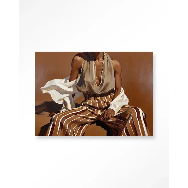 Urban Cotton Wandkleed Striped Pants Brown