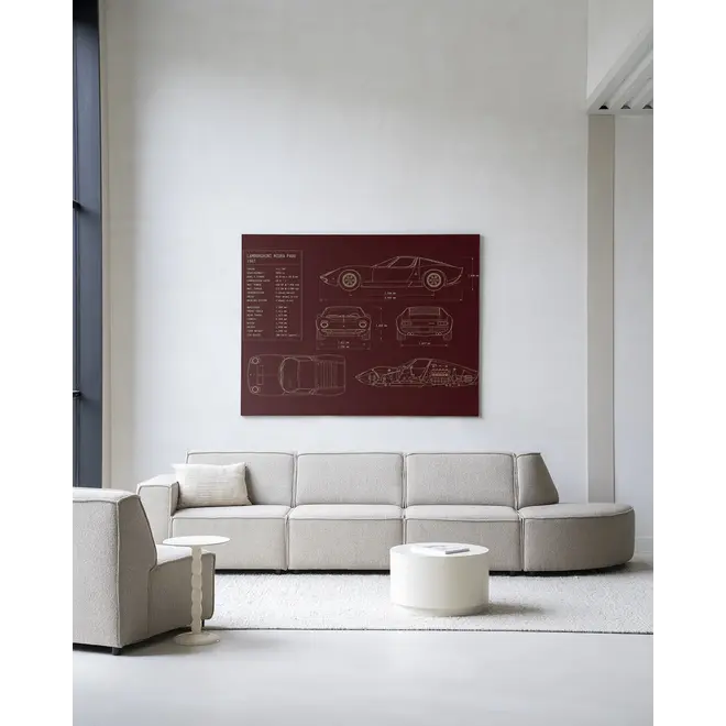 Urban Cotton Wandkleed Red Print Lamborghini