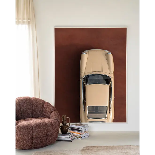 Urban Cotton Wandkleed Topview Porsche Beige