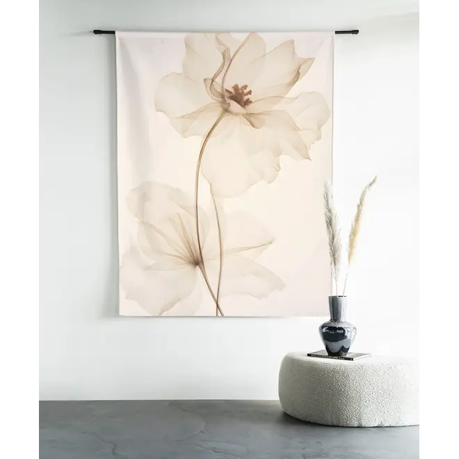Urban Cotton Wandkleed White Flowers