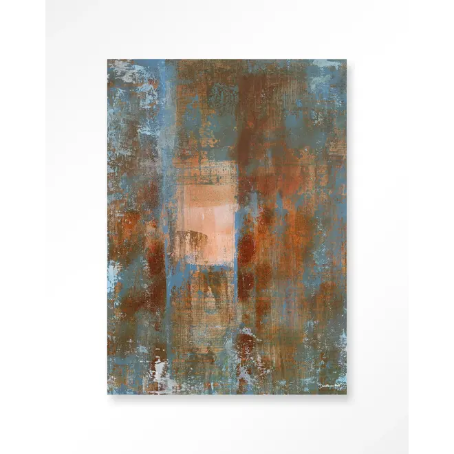 Urban Cotton Wandkleed Blue Ocker Abstract 2