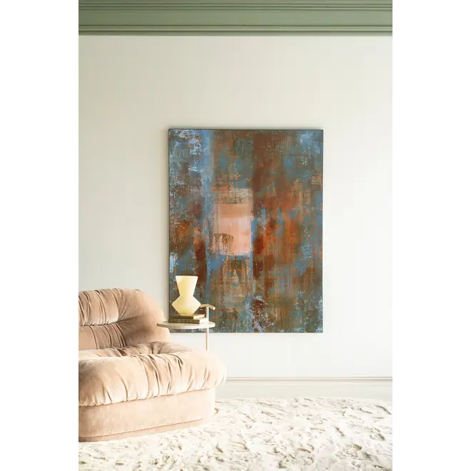 Urban Cotton Wandkleed Blue Ocker Abstract 2
