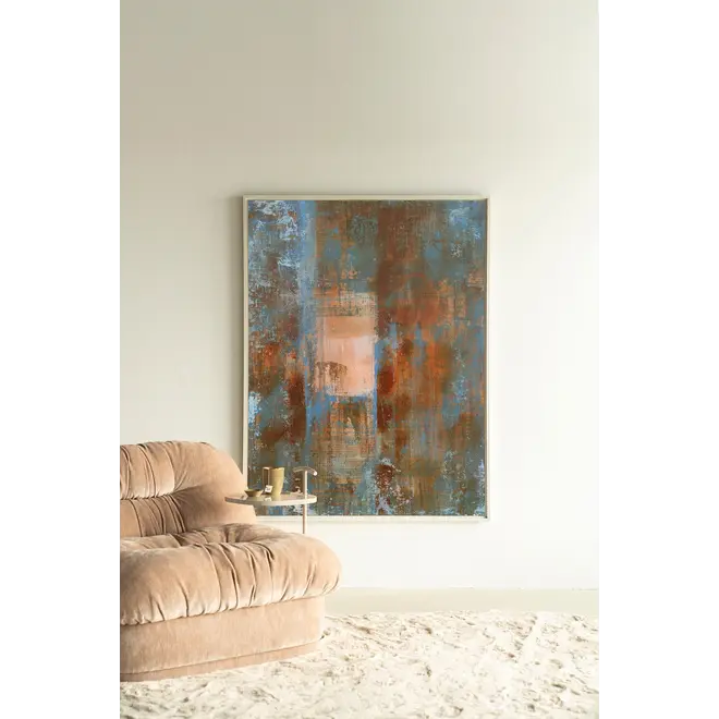 Urban Cotton Wandkleed Blue Ocker Abstract 2