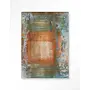 Urban Cotton Wandkleed Blue Ocker Abstract 1