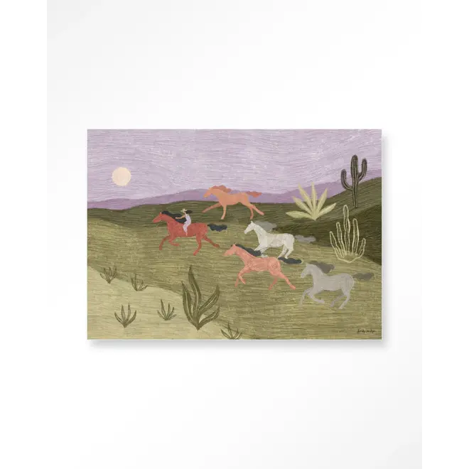 Urban Cotton Wandkleed Running Horses