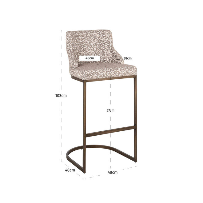 Barstoel Bolton natural geo (Set of 2)