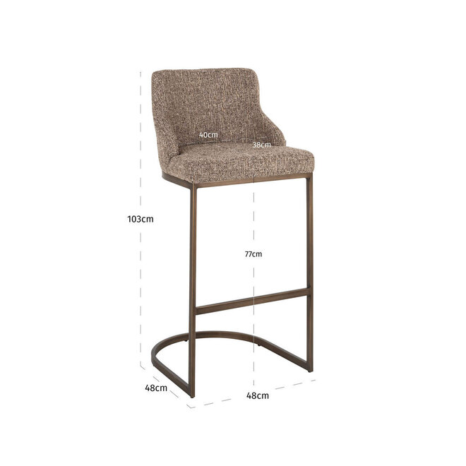 Barstoel Bolton brown tweed (Set of 2)