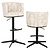 Barstoel Cheyenne beige graffic swivel