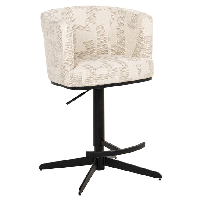 Barstoel Cheyenne beige graffic swivel