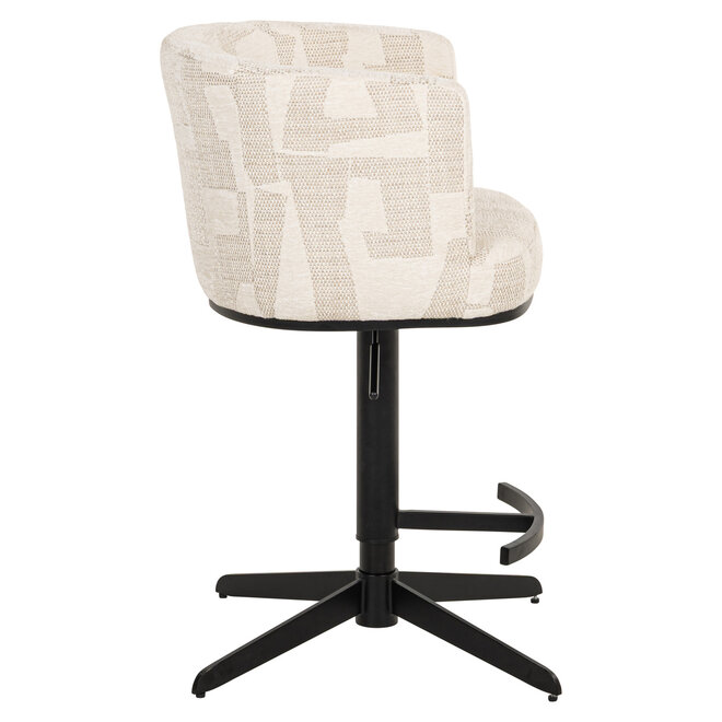 Barstoel Cheyenne beige graffic swivel