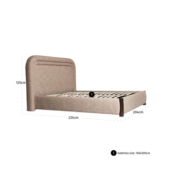 Bed Citadel sand tweed 160x200