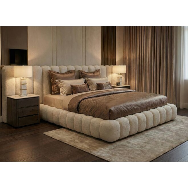 Bed Cupidon cream fancy 180x210 with storage