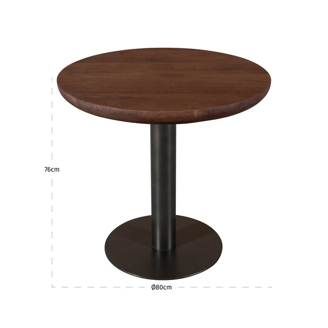 Bistrotafel Baldwin spicebrown 80Ø