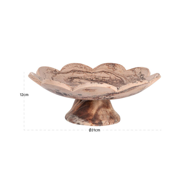 Schaal Peony chocolat brown