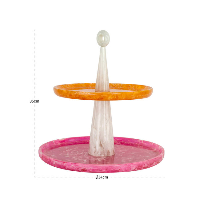 Taartplateau Posy pink/orange