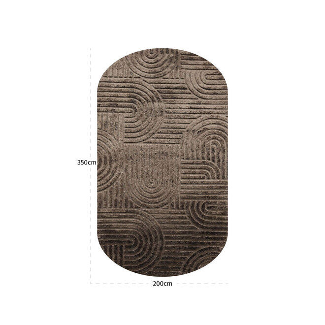 Vloerkleed Liff dark brown 200x350