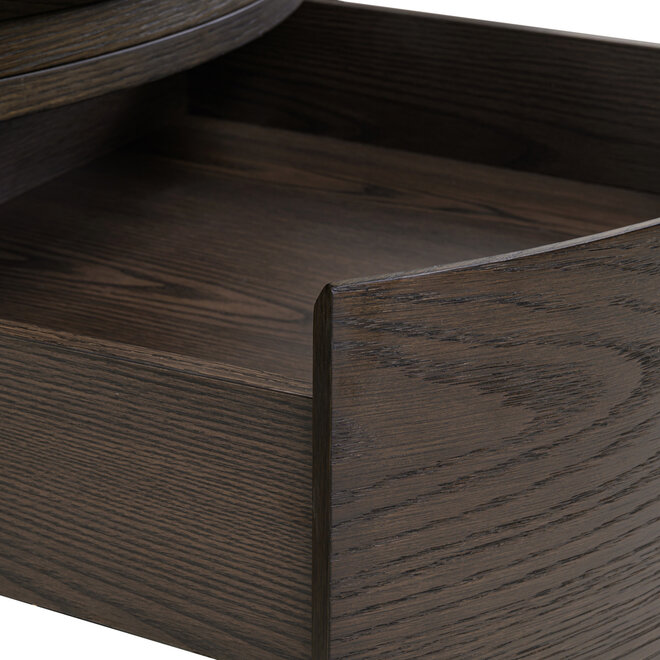 Salontafel Langford brown 90Ø 1-drawer