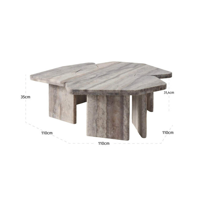 Salontafel Westin grey (Set of 3)