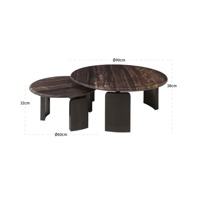 Salontafel Menton burgundy (Set of 2)