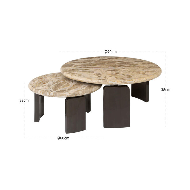 Salontafel Bayonne bronze (Set of 2)