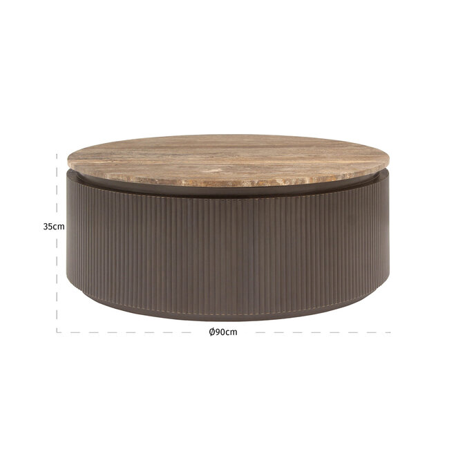 Salontafel Russo ash brown 90Ø