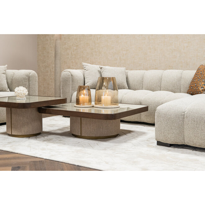Salontafel Willox beige including glass (Set of 2)
