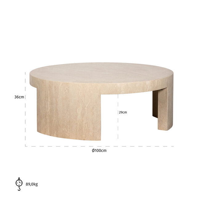 Salontafel Alexander Jones beige round (Biltmore)