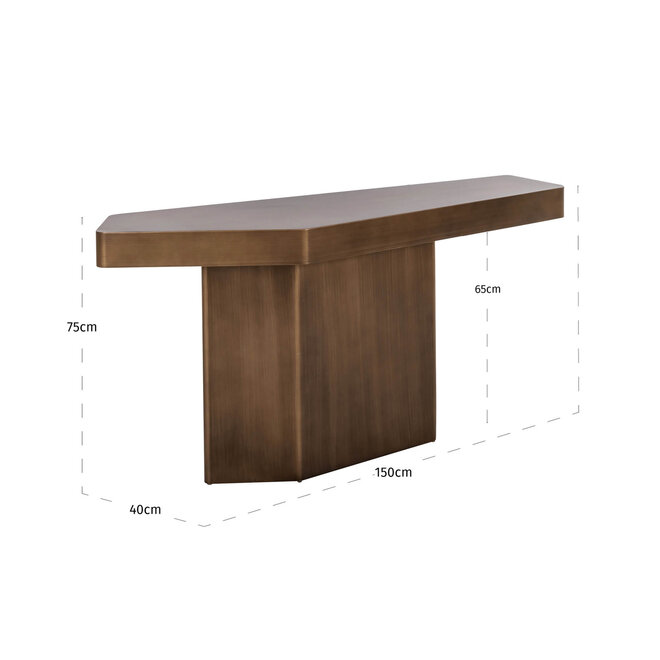 Console Hexa brushed gold