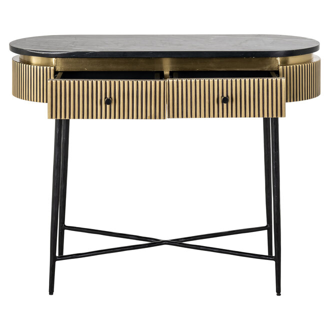 Console Ironville gold 2-drawers
